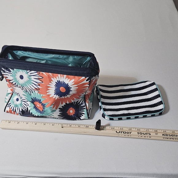 THIRTY ONE 31 Brand New Set of 2 Clutch Make Up Bag & Wallet RARE PARADISE POP - Picture 5 of 7